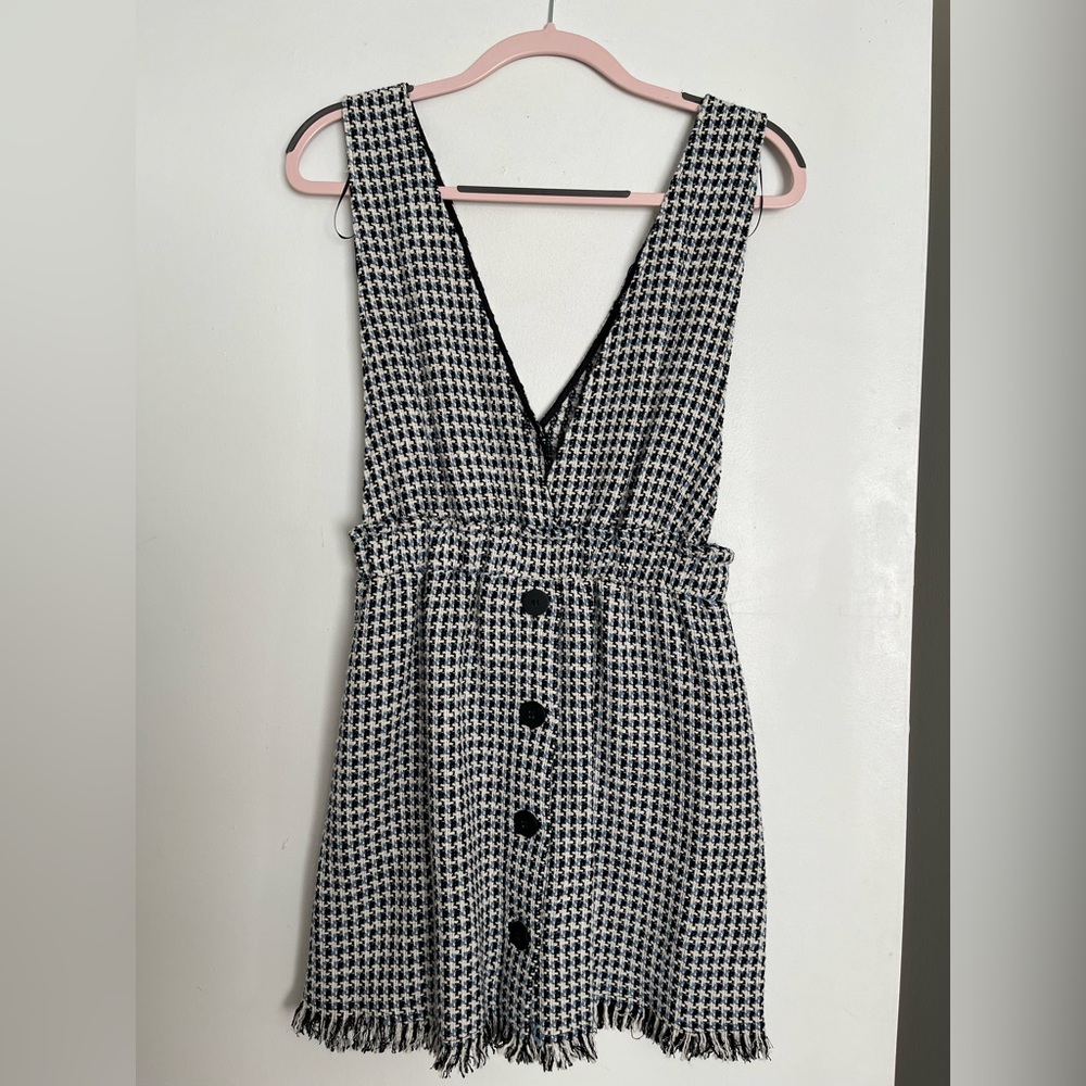 Zara Tweed Button Front Dress NWT